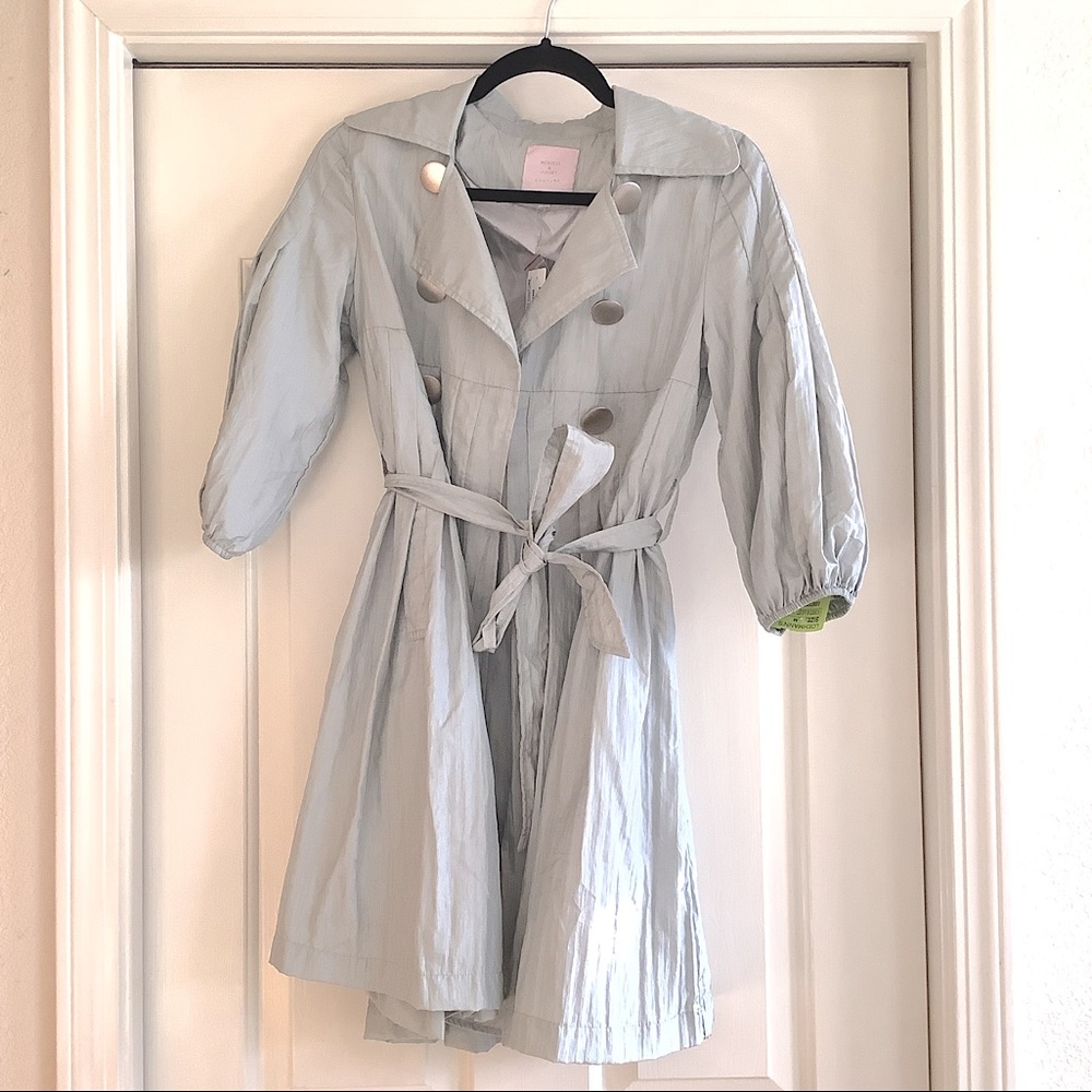 Romeo & Juliet couture silver grey pleated trench coat